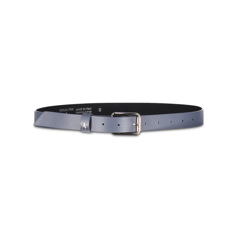PATRIZIA PEPE Smalle leren riem met metalen gesp Blue Dames