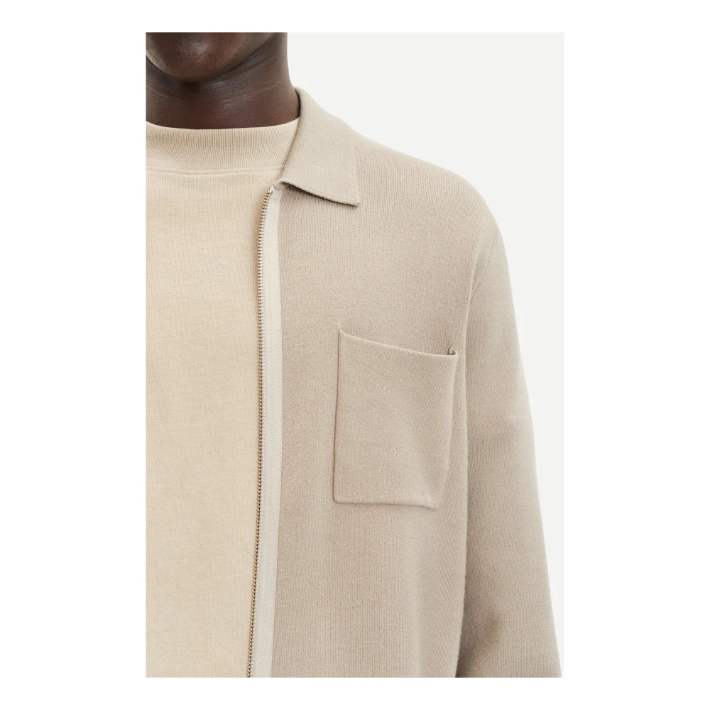 Samsøe Cashmere Ritsvest Beige Heren