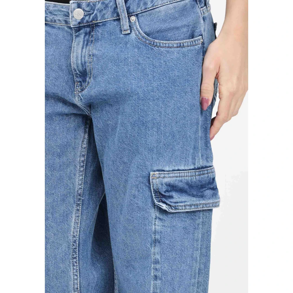 Calvin Klein Jeans Dames Cargo Denim Jeans Blue Dames