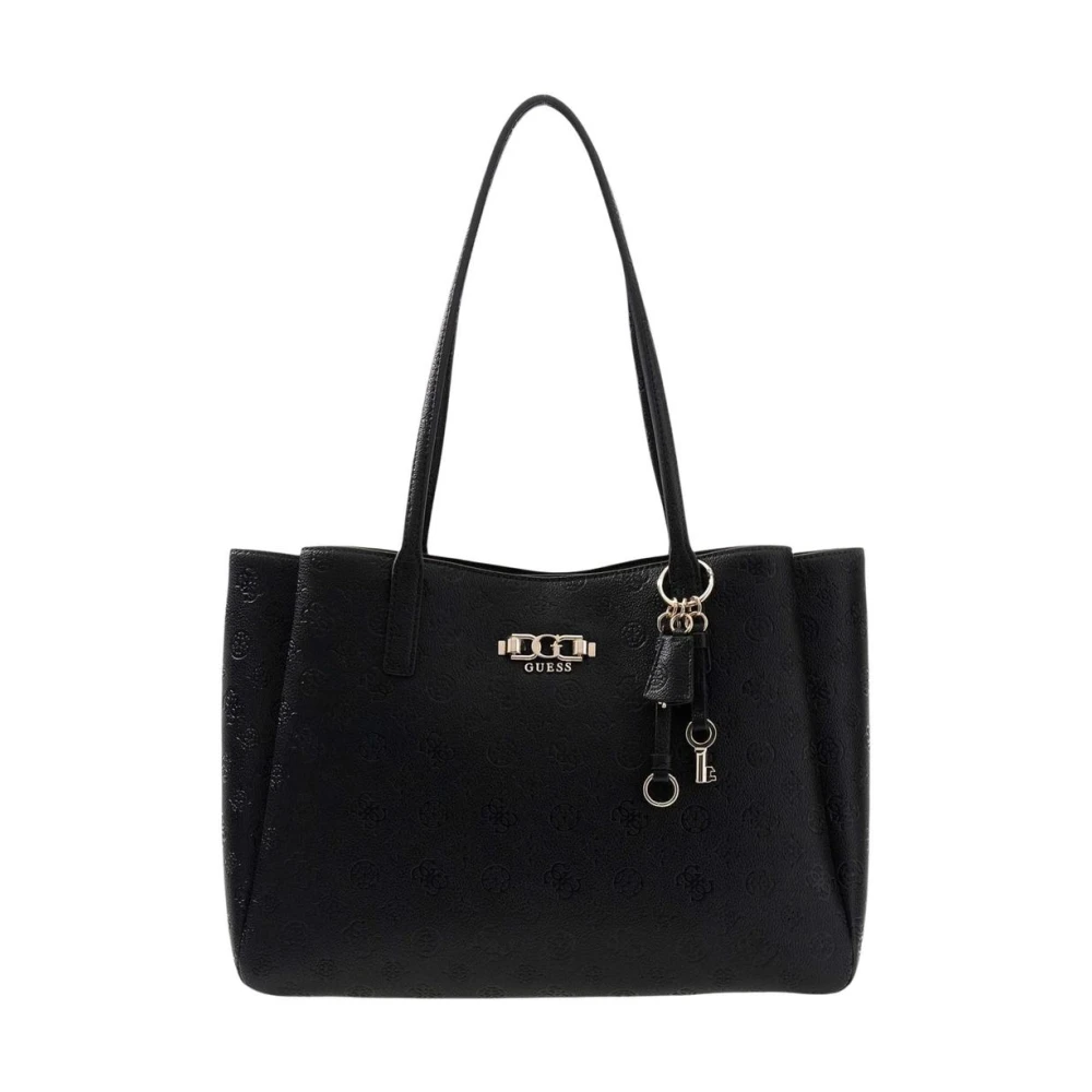 Guess Women's Black Shopping Bags, One Size, Handbag With Multiple Inside And Outside Pockets