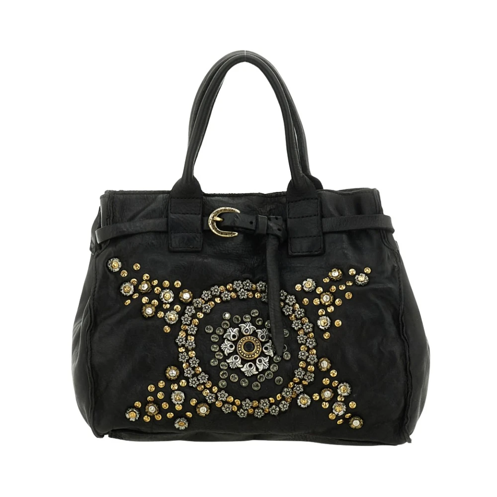 Campomaggi, Tassen , Dames, Zwart, ONE Size, Katoen, Shopper Tote