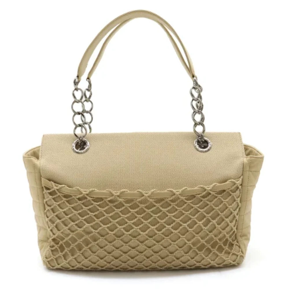 Chanel Vintage Pre-owned Canvas chanel-vskor Beige, Dam