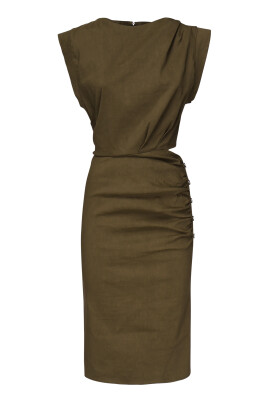 olive-green-fitted-dress-with-buttons