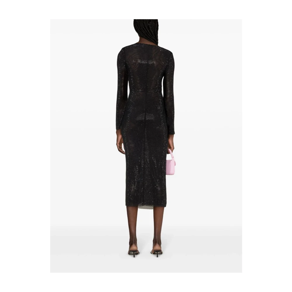 Self Portrait Zwarte Jurk met Str Steentjes Black Dames