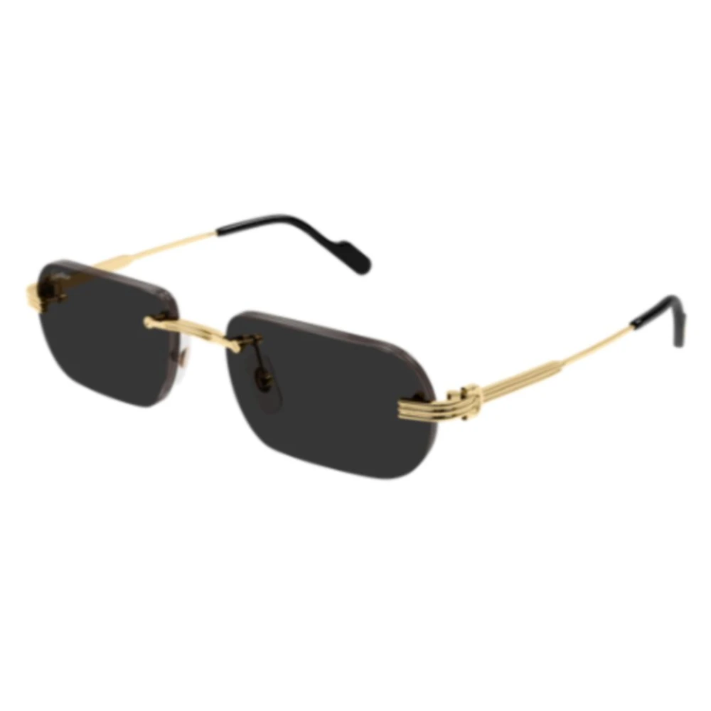 Cartier Unisex Yellow Sunglasses, 54 Mm, Rimless Rectangle Sunglasses