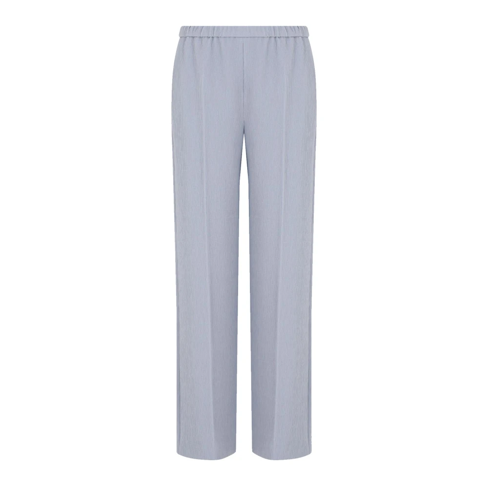 Emporio Armani Stretch Technische Geribbelde Broek Gray Dames