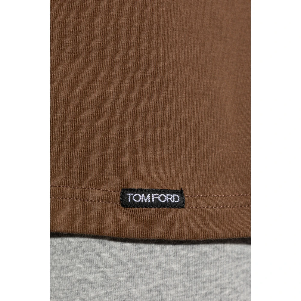Tom Ford Ondergoed T-shirt met logopatch Brown Heren