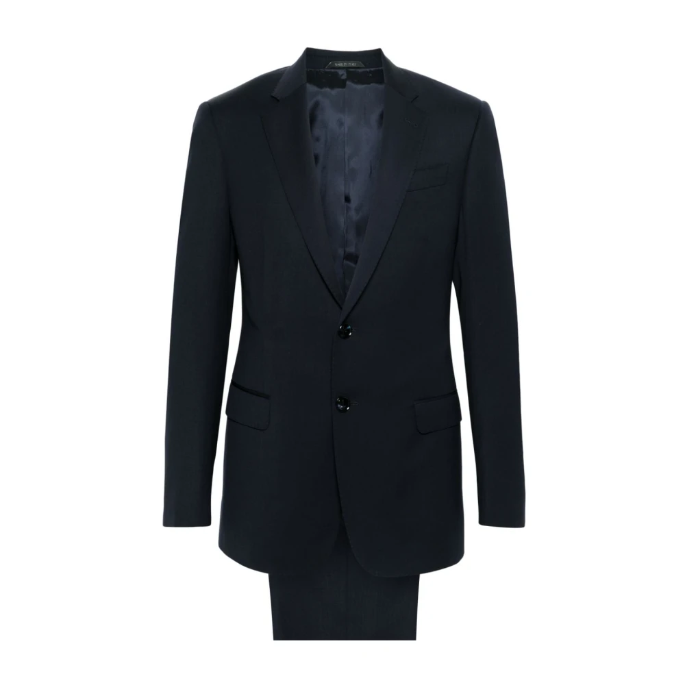 Giorgio Armani Navy Blauw Wollen Pak Set Blue Heren