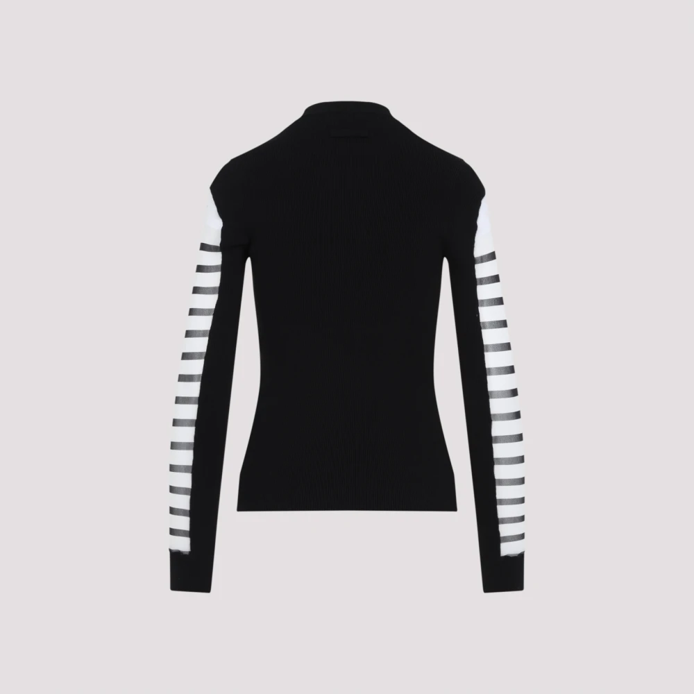 Jean Paul Gaultier Gedrukte Pullover in Wit en Zwart White Dames