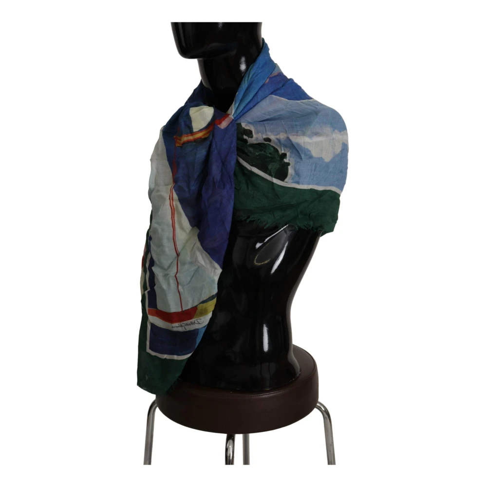 Dolce & Gabbana Sorrento DG Print Fringe Sjaal Multicolor Dames