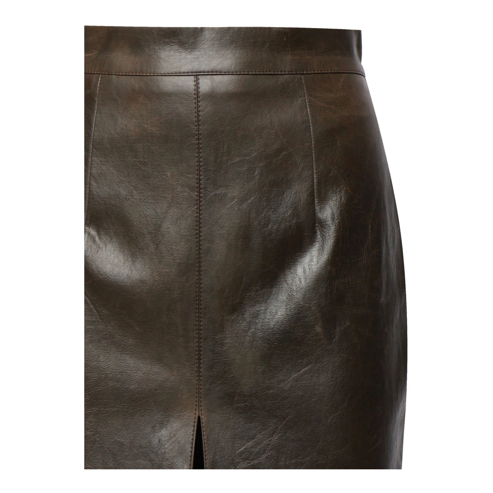 Nineminutes Vintage Bruine Pencil Rok met Split Green Dames