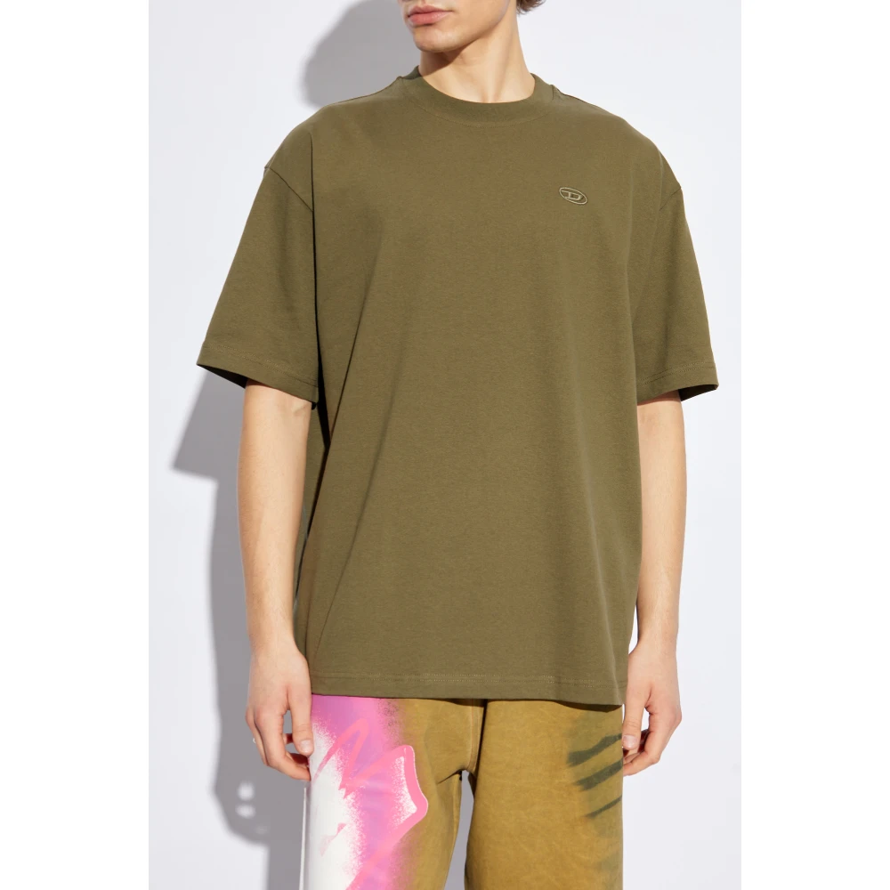 Diesel T-shirt T-Boggy-Megoval-D Green Heren