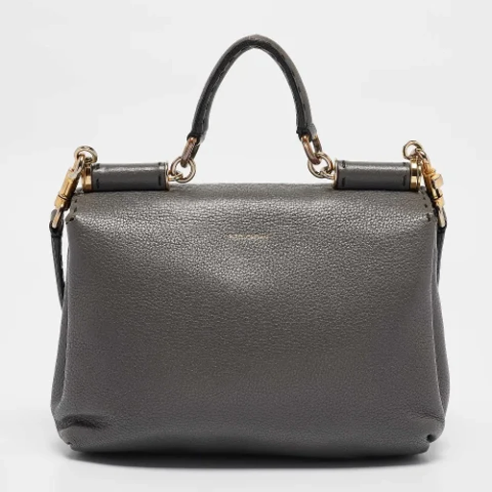 Dolce & Gabbana Pre-owned Leather handbags Gray Dames