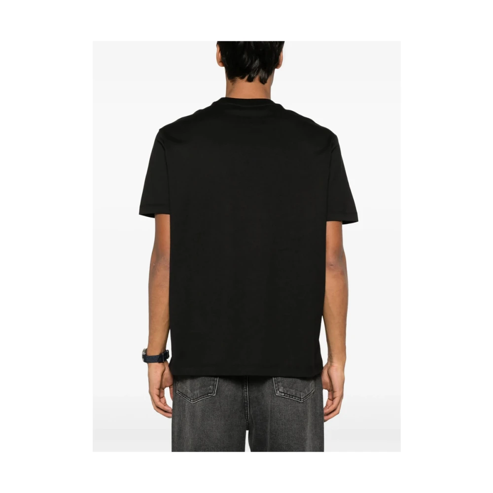 PAUL & SHARK Zwarte haaienprint ronde hals T-shirt Black Heren