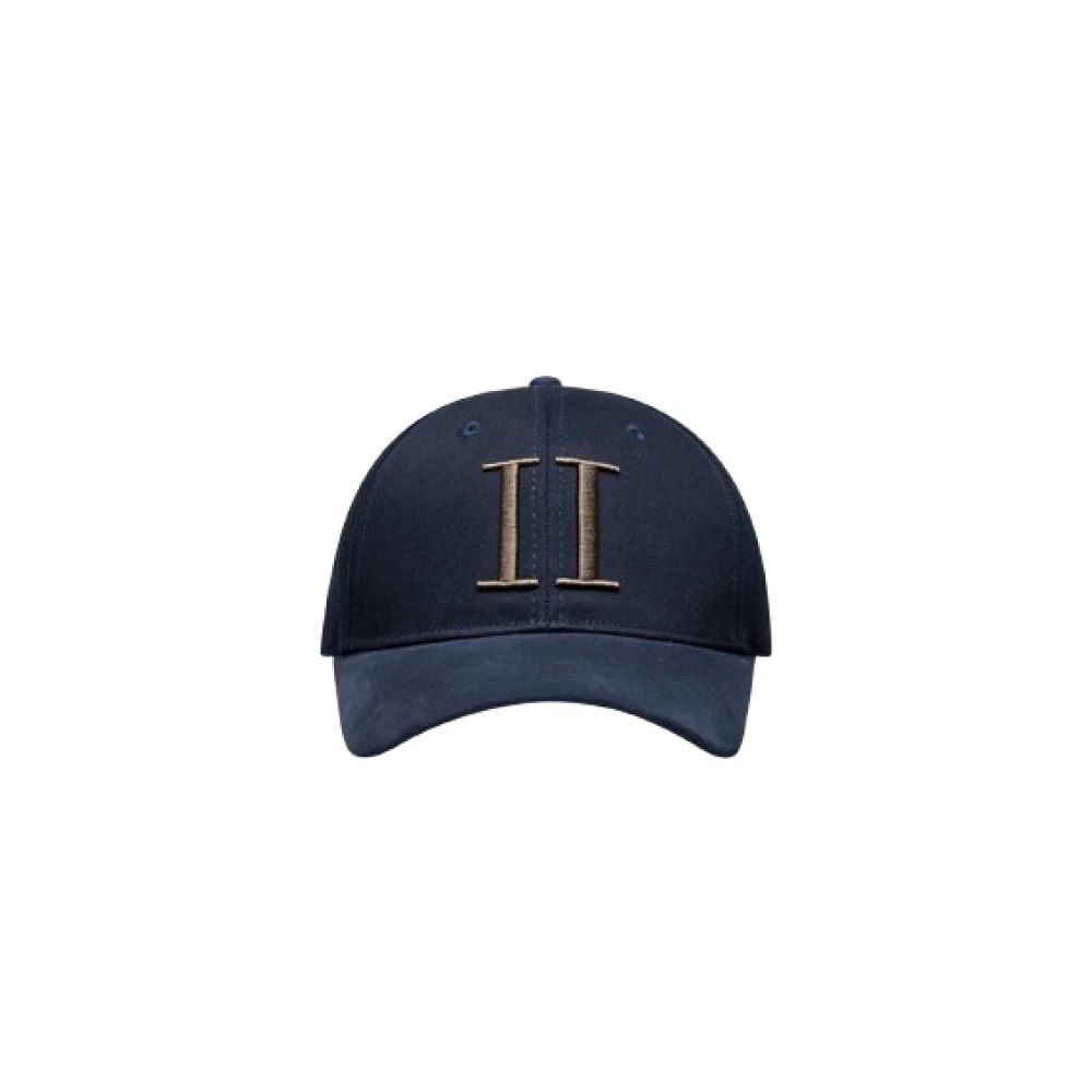 Les Deux Suede Baseball Cap met Encore Logo Blue Heren