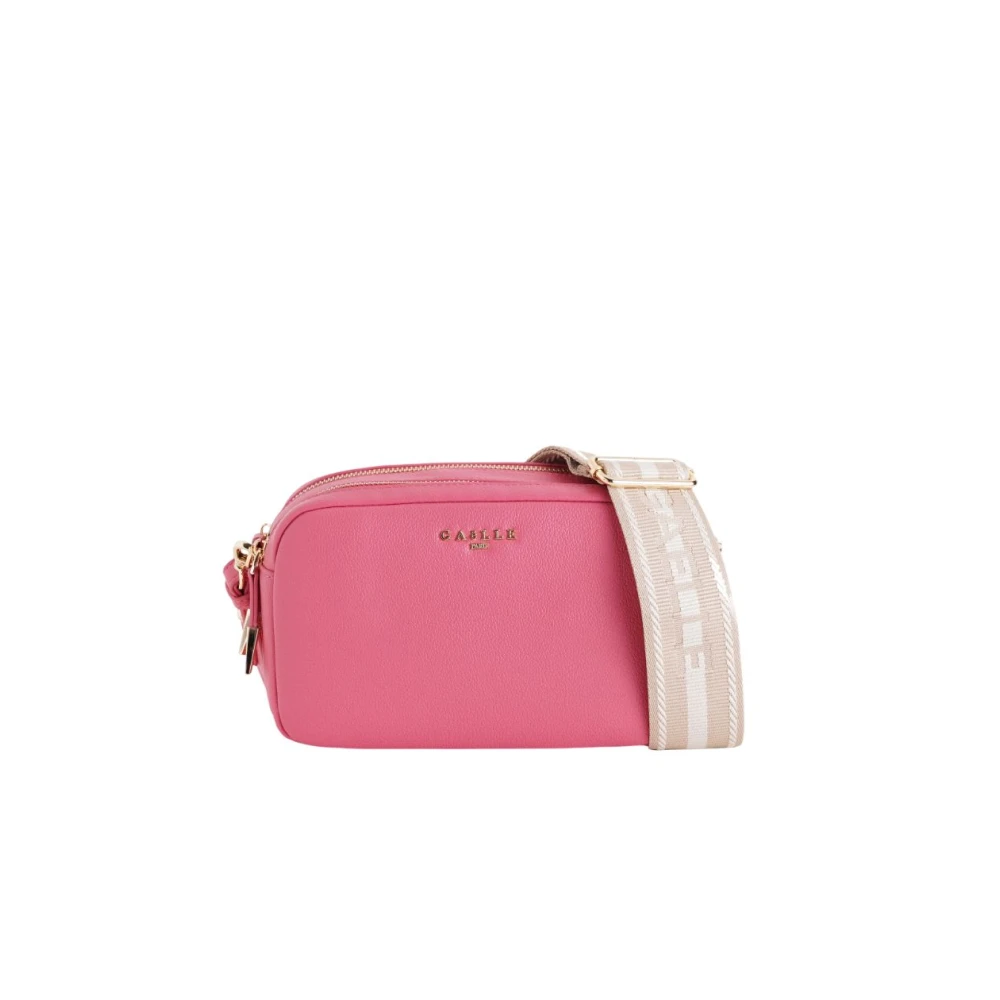 Gaëlle Paris Stijlvolle schoudertas met ritssluiting Pink Dames
