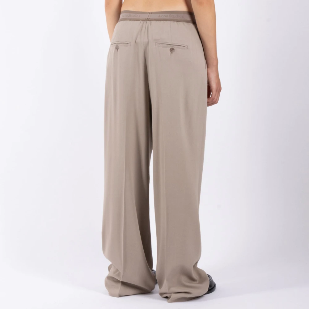 Acne Studios Beige Wollen Broek Beige Dames