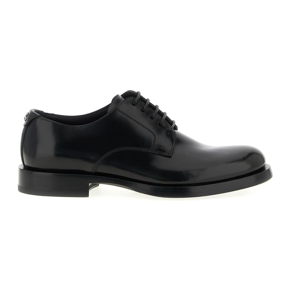 Dolce & Gabbana Men's Black Brushed Calfskin Derby Shoes