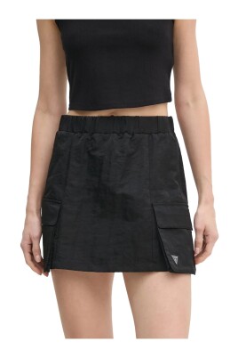 jupe-taille-elastique-nylon-noir