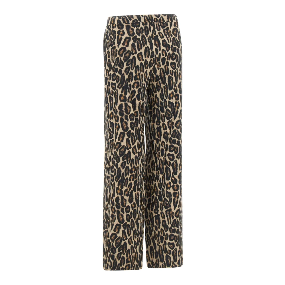 Theory Luipaardprint Wollen Broek Multicolor Dames