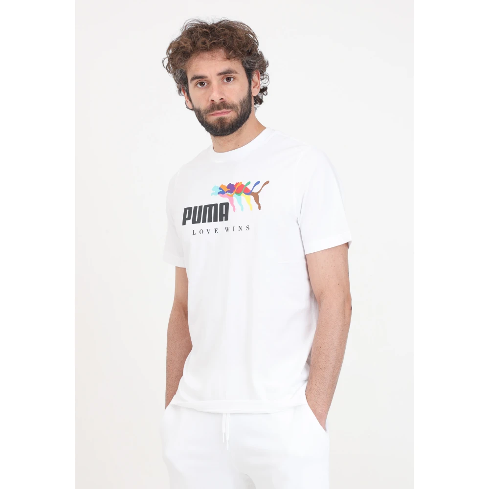 Puma Wit T-shirt Love Wins White Heren