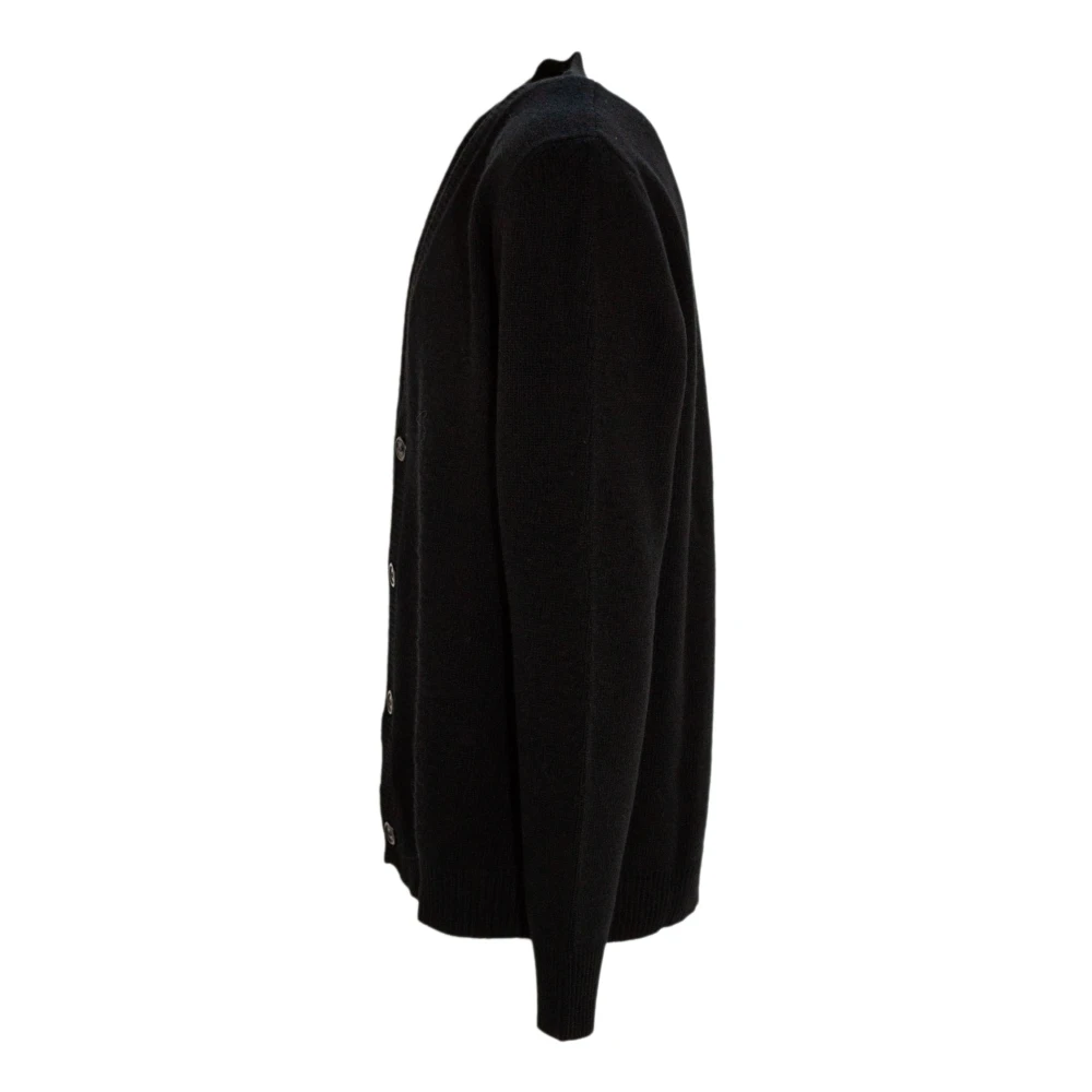 Mauro Grifoni Zwarte Diamant V-hals Cardigan Sweater Black Heren