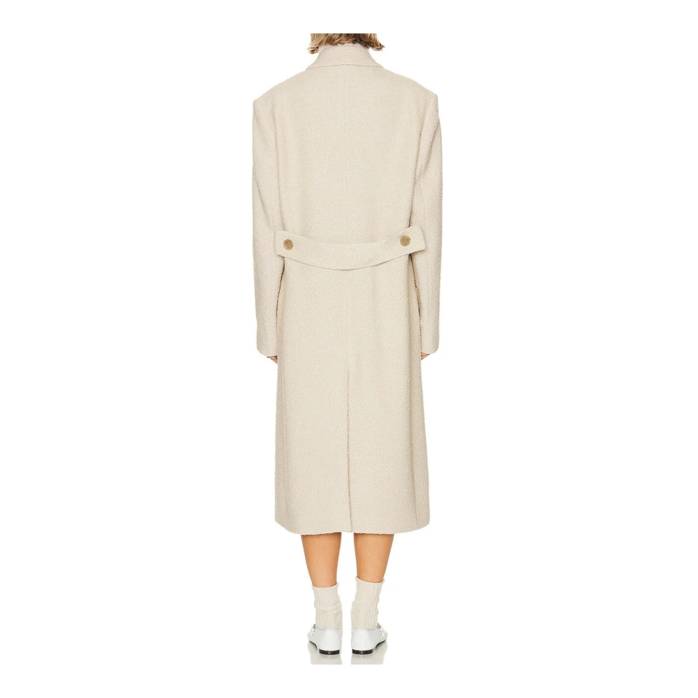 Acne Studios Witte Wol Double-Breasted Jas White Dames