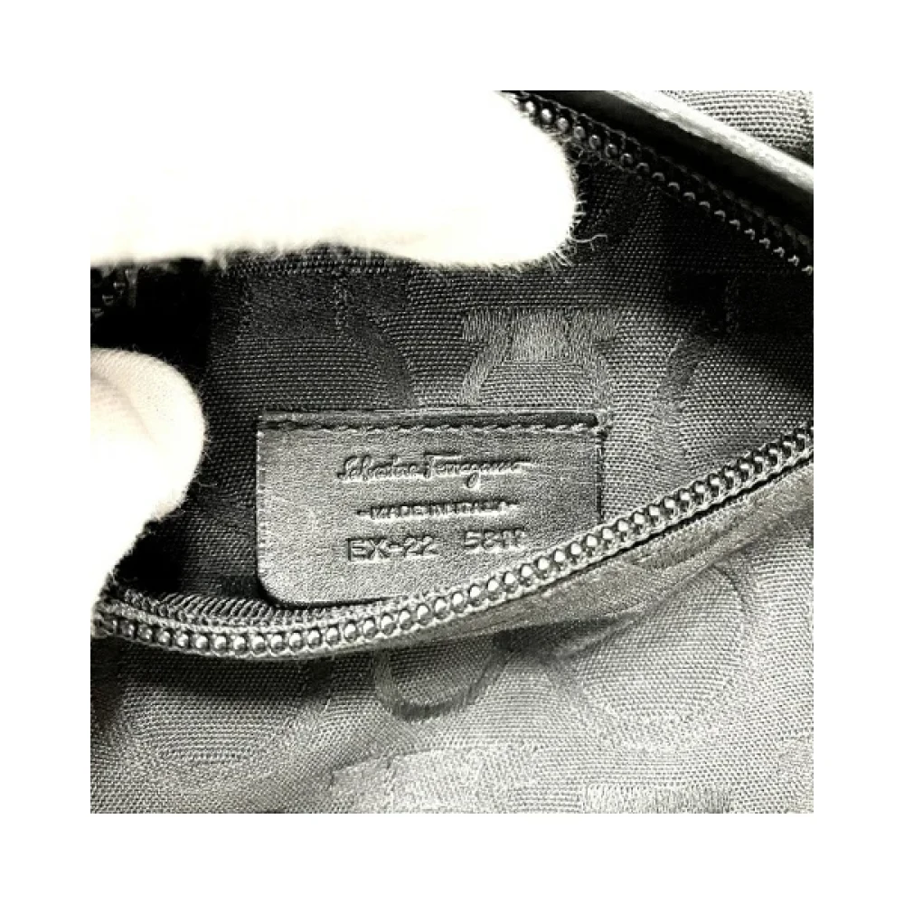 Salvatore Ferragamo Pre-owned Cotton crossbody-bags Black Dames