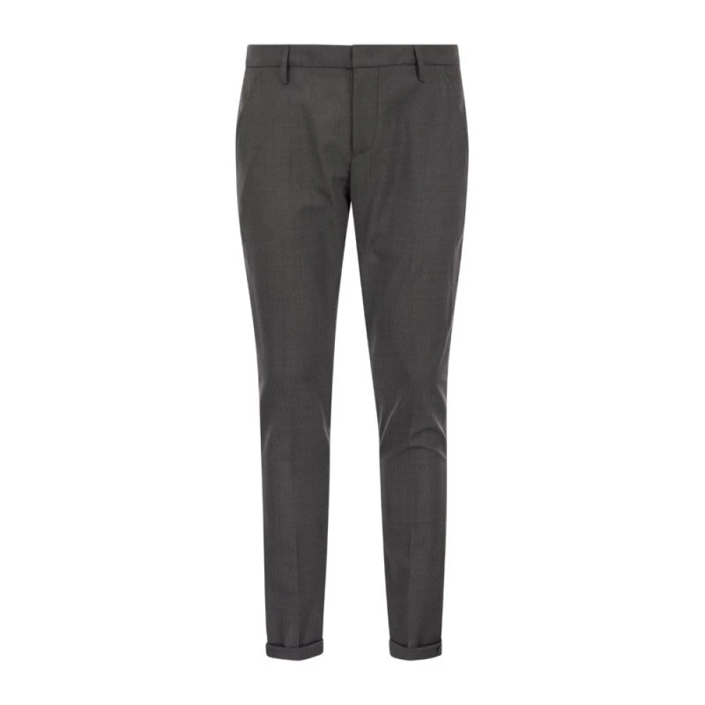 Dondup Slimme Stretch Wollen Broek Gray Heren