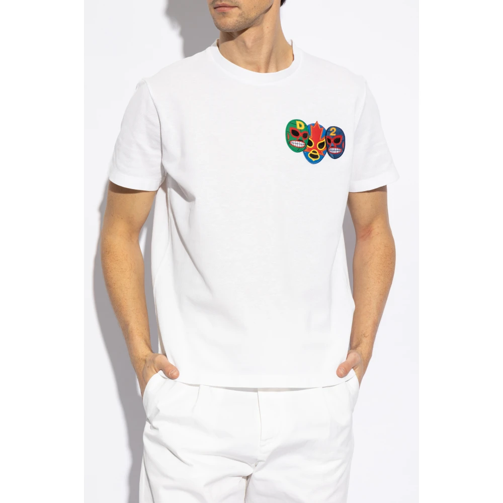 Dsquared2 Bedrukt T-shirt White Heren