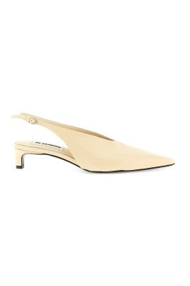 Crinkled Leather Slingback Pump