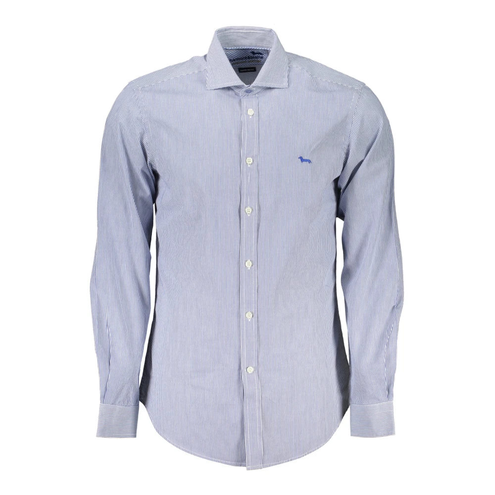 Harmont & Blaine Blauw Overhemd Lange Mouwen Smalle Pasvorm Blue Heren