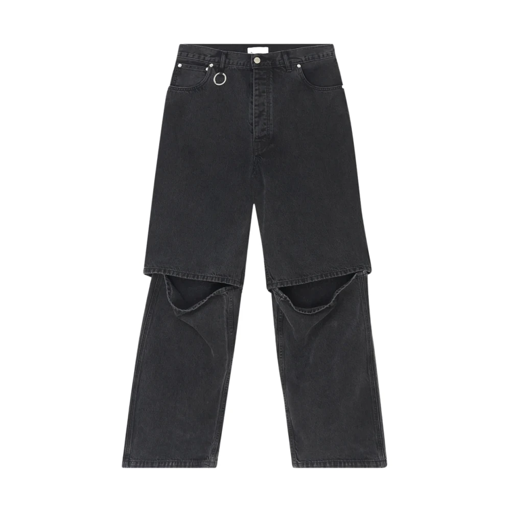 Svart Vasket Baggy Denim Bukser