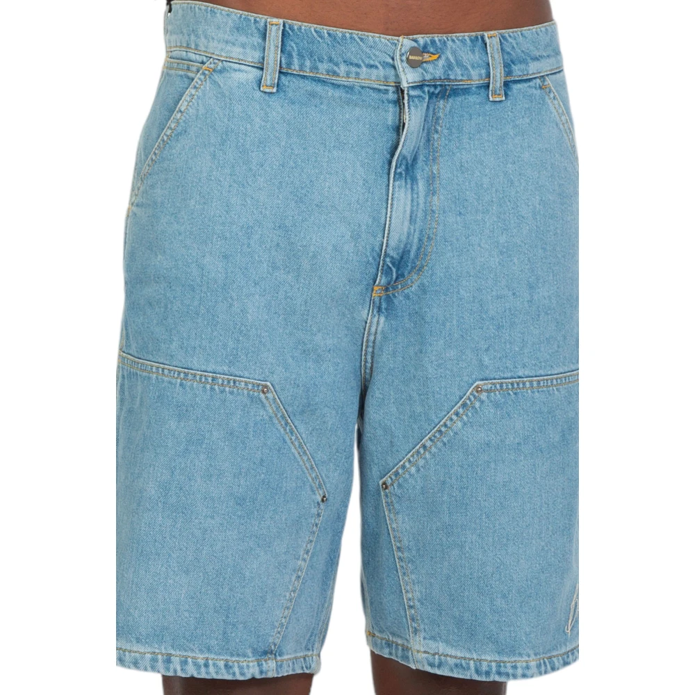 Barrow Denim Patch Shorts Blue Heren