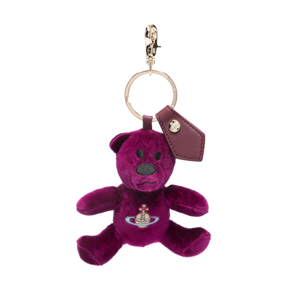 Vivienne Westwood Paarse Fluwelen Teddybeer Sleutelhanger Purple Dames