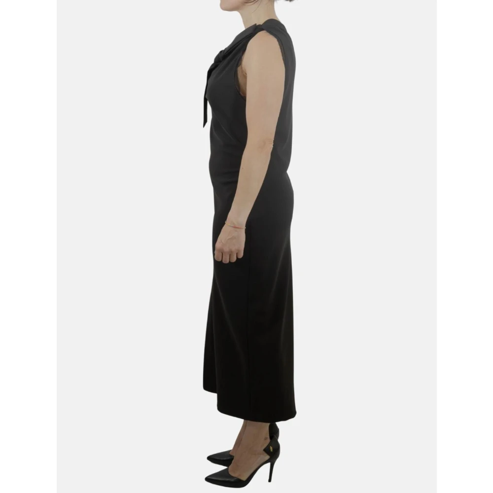 Moschino Zwarte Midi Jurk met Ongelijke Mouwen Black Dames