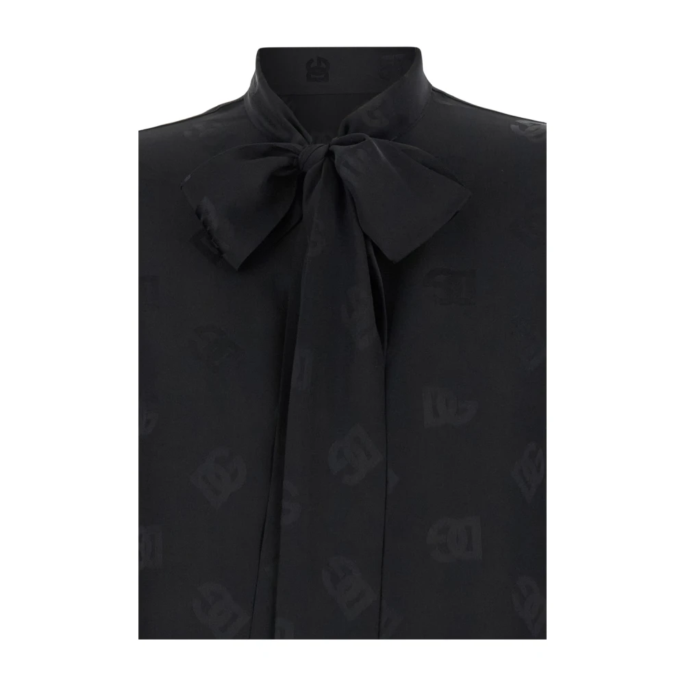 Dolce & Gabbana Zwarte DG Logo Blouse Shirt Black Dames