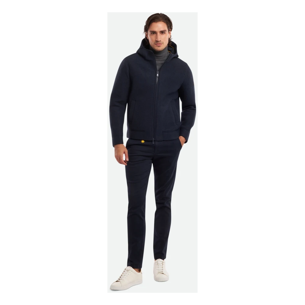 Manuel Ritz Blauwe Jas met Rits en Capuchon Blue Heren