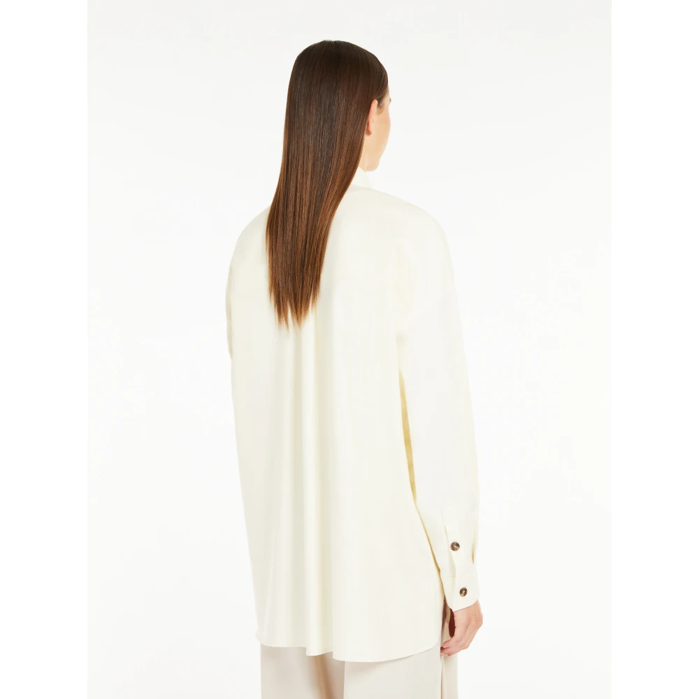 Max Mara Weekend Beige Oversized Flanellen Shirt met Knopen Beige Dames