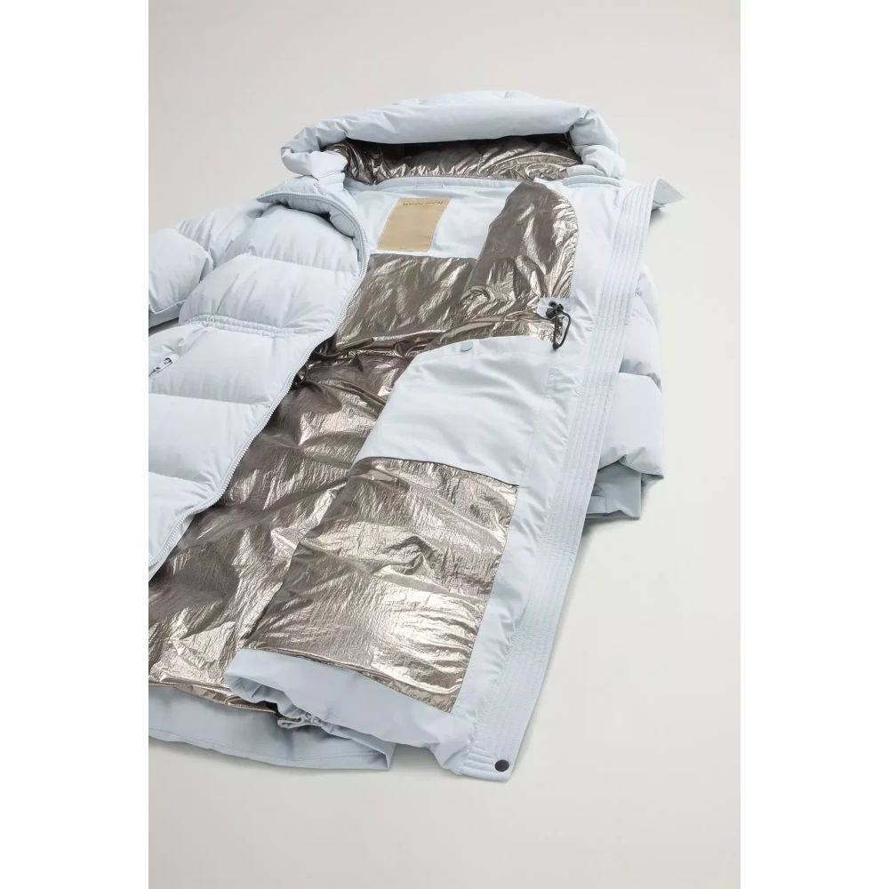 Woolrich Long Down Stretch Parka Pearl Blue Dames