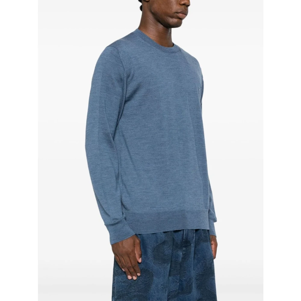 ETRO Blauwe Wollen Trui met Pegaso Logo Blue Heren