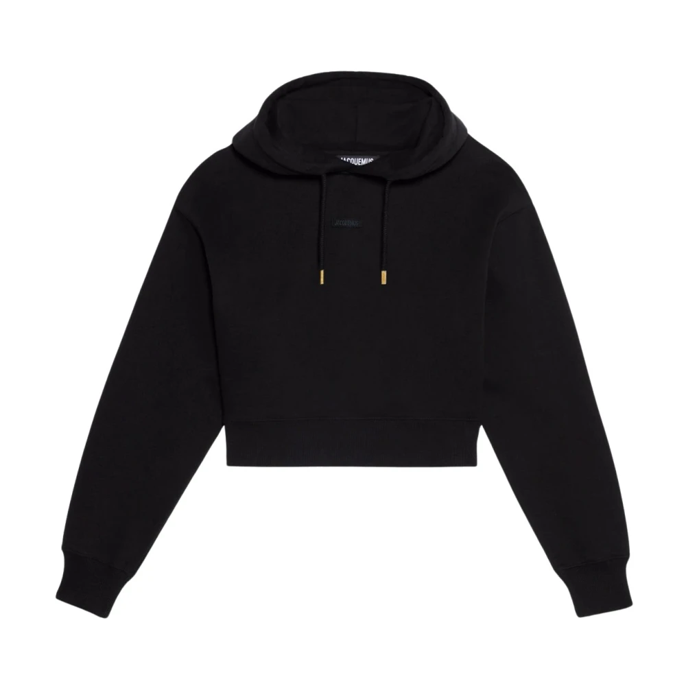 Jacquemus Zwarte Hoodie Gros Grain Black Dames