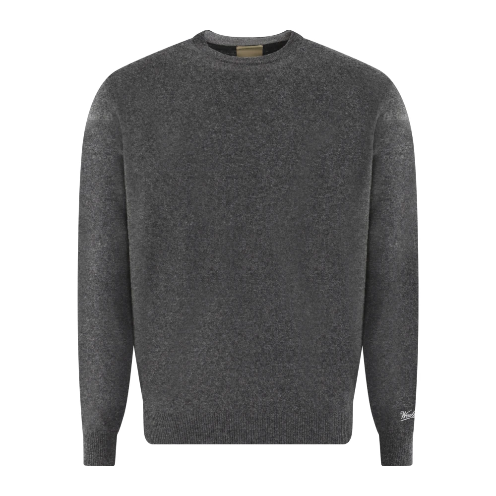 Woolrich Lamswol Crewneck Trui Gray Heren