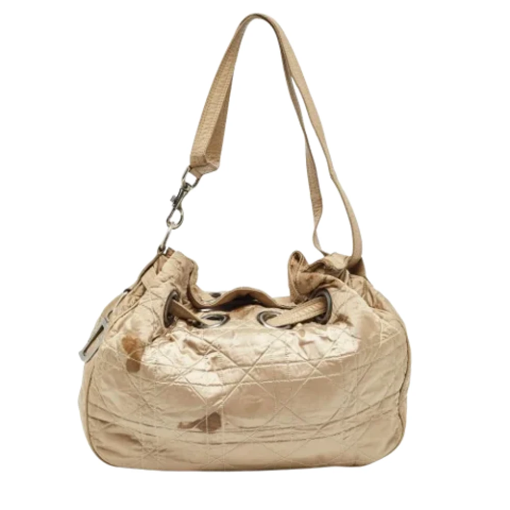 Dior Vintage Pre-owned Leather handbags Beige Dames