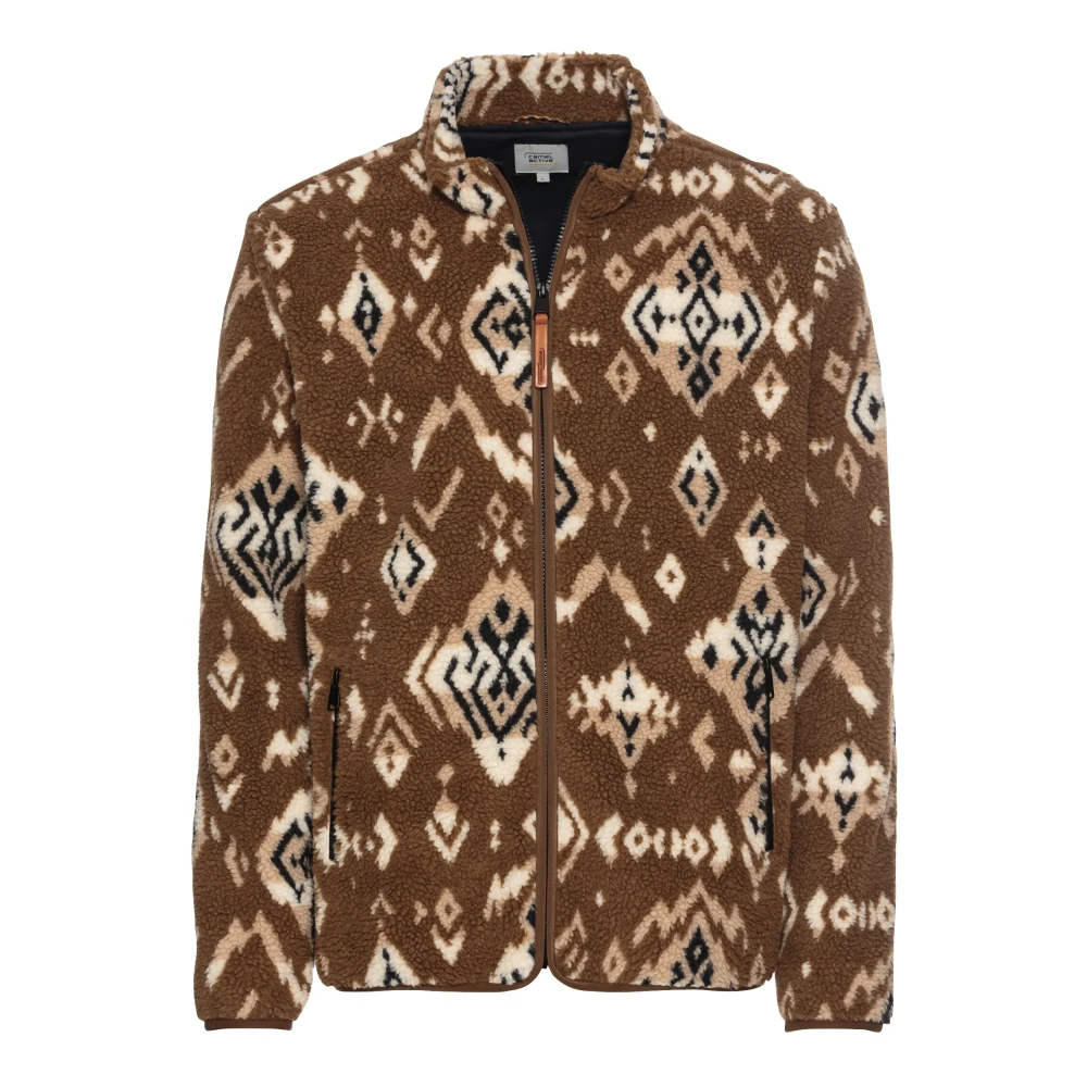 camel active Stijlvol Fleecejack met Opstaande Kraag Brown Heren