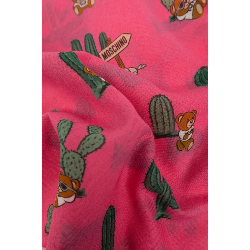 Moschino Katoenen sjaal Pink Unisex