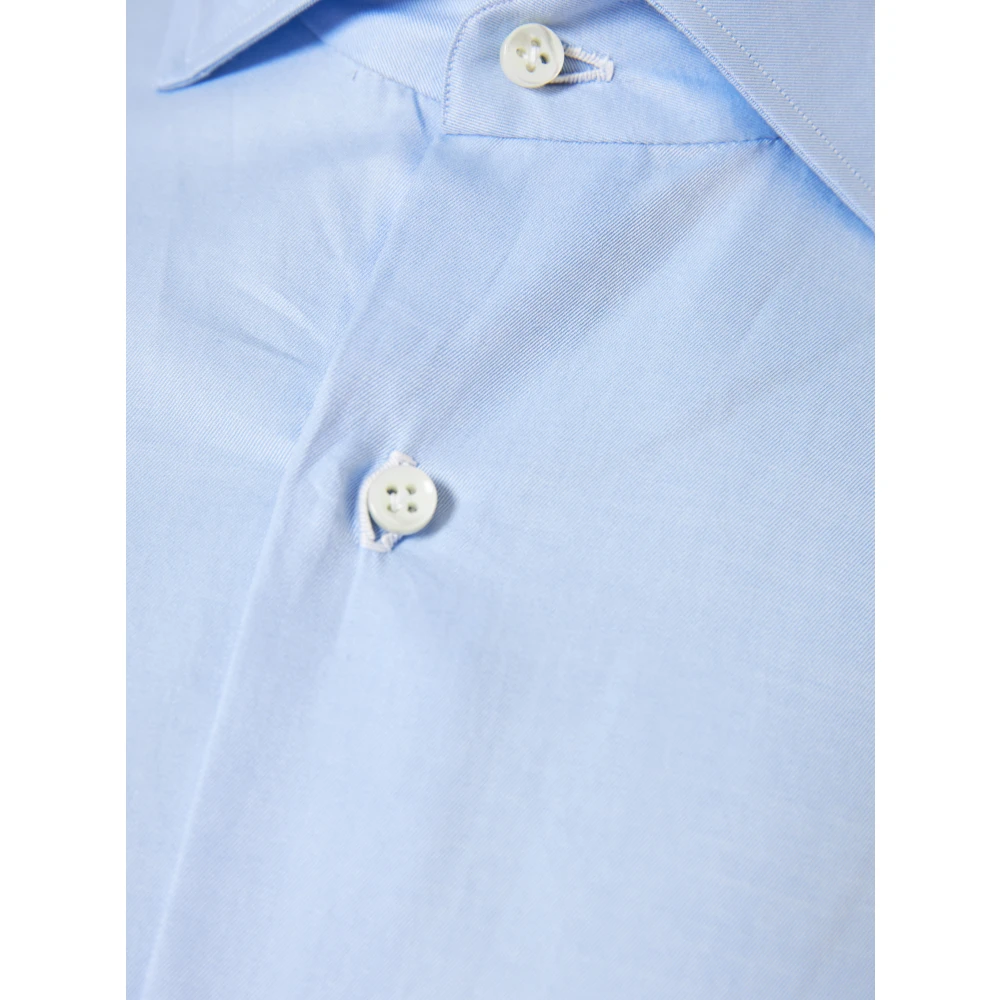 Borrelli Italiaans katoenen overhemd Blue Heren