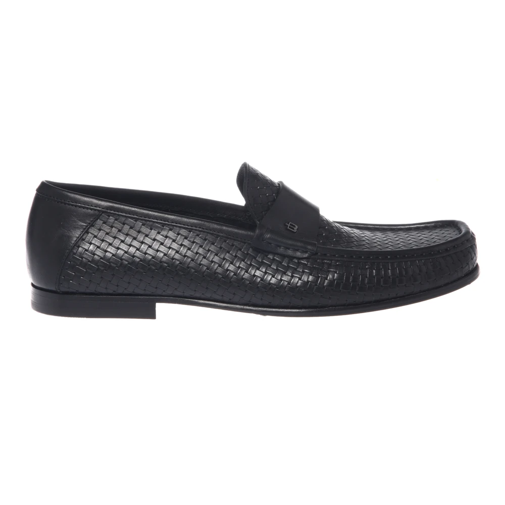 Baldinini Mocasín Tejido De Cuero Shoes Hombre Negro 44 Eu