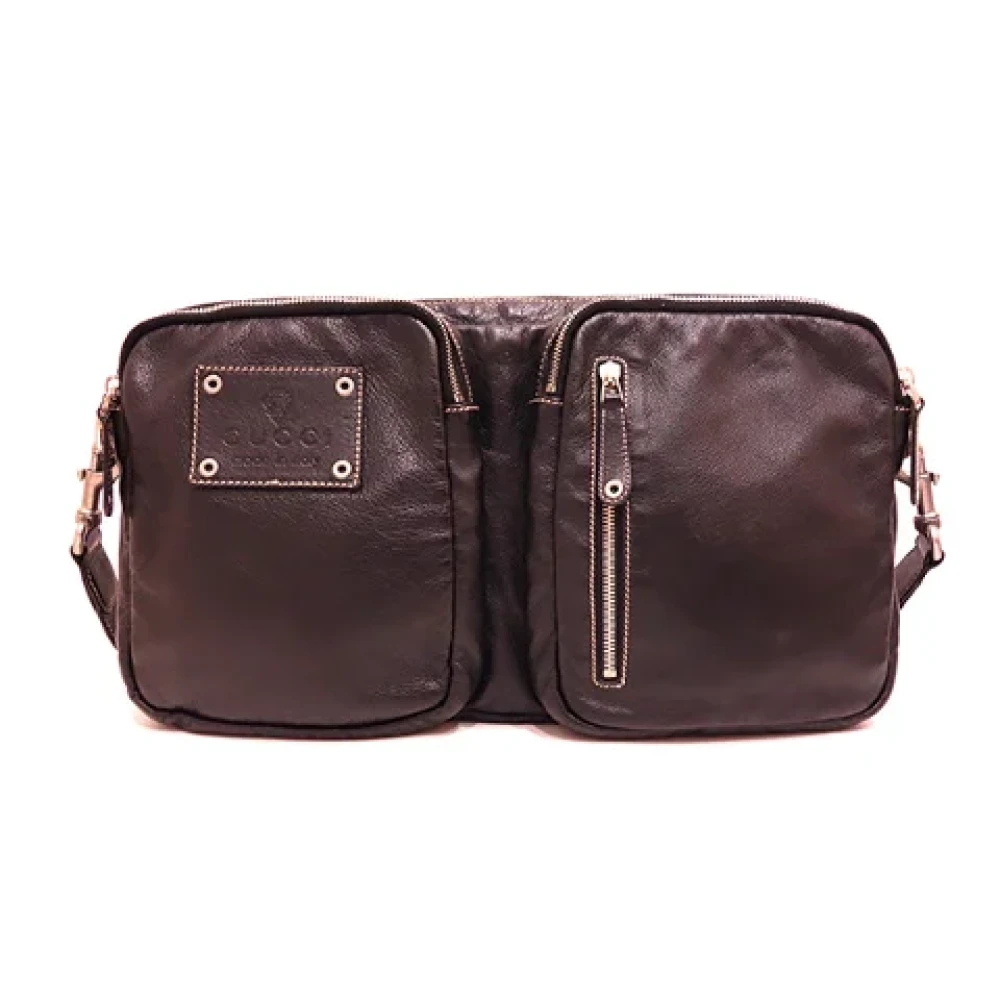 Gucci Vintage Pre-owned Leather crossbody-bags Black Heren