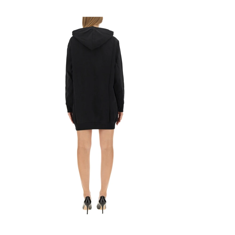 Moschino Oversized Katoenen Sweatshirt Jurk Black Dames